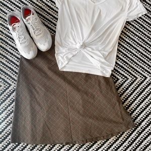 Vintage midi skirt! Brown and red plaid midi skirt